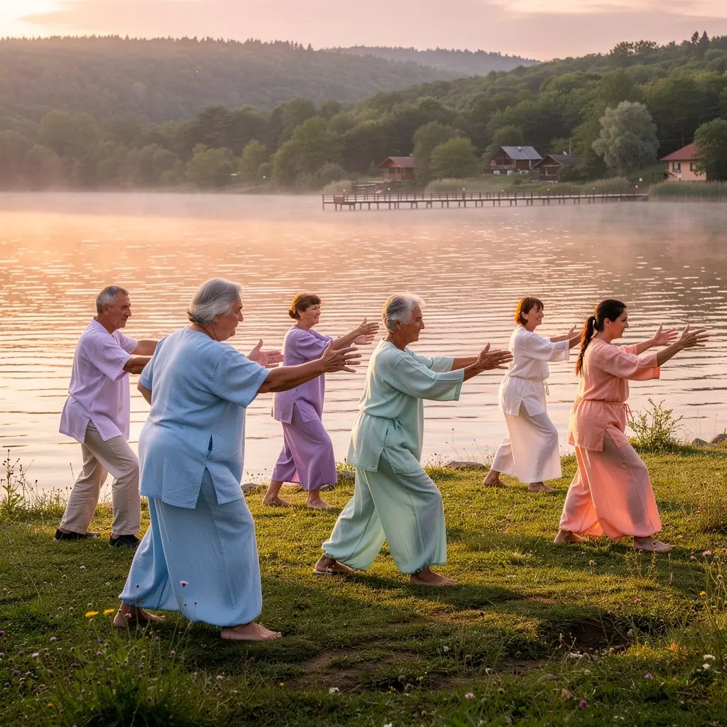 Снимка на цветни постелки за упражнения, подредени в уютно студио за тренировки.